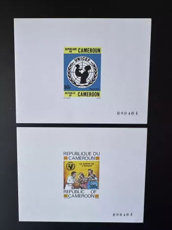 Cameroun Mi. 1083 - 1084 Epreuve De Luxe Proof UNICEF Survie de l'enfant Child