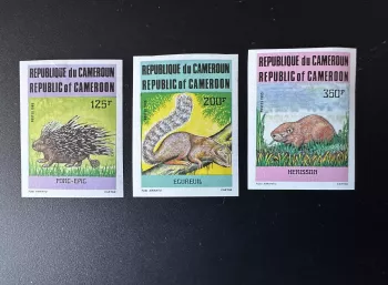 Kamerun 1985 Mi. 1093-1095 ND Tiere Fauna Igel Stachelschwein Eichhörnchen