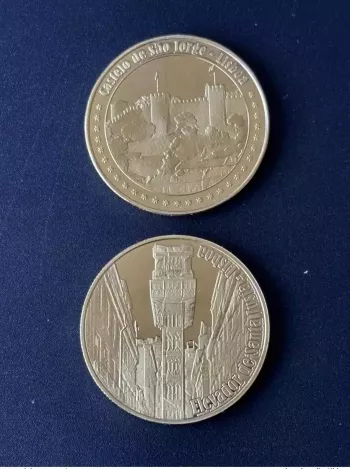 Médaille souvenir Castelo de S. Jorge - Elevador de Santa Justa Lisboa