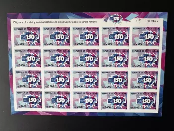 Sud-Soudan South Sudan 2025 Mi. ? ND planche 150 years UPU Union Postale