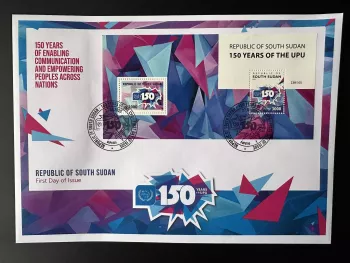 Sud-Soudan South Sudan 2025 Mi. Bl. ? FDC 150 years UPU Union Postale