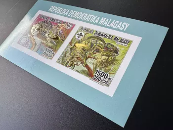 Madagaskar 1993 Mi 1534Ab 1535Ad ND VARIETÄT INVERTIERT Gold-Aufdruck Scouts