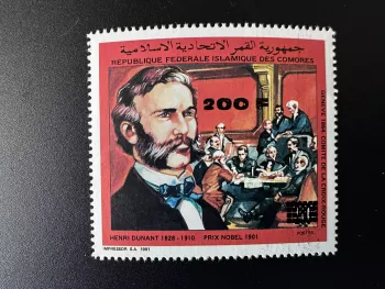 Comores 1996 Mi. 1137 200F sur 250F Henri Dunant Croix Rouge Red Cross Surchargé