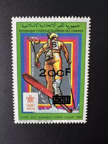 Komoren 1996 Mi. 1176 200F 400F Olympische Winterspiele Calgary 1988 Ski