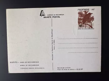 Mozambique 1987 Mi. 1092 card maximum stationery postal bird ave Coracias