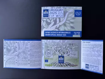 Punta del Este IRC Spécimen folder Uruguay 2025 FIP Word Stamp UPU Coupon