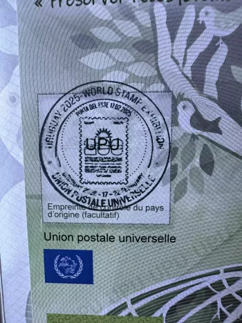 Punta del Este UPU Specimen Folder Uruguay 2025 FIP Word Stamp Coupon