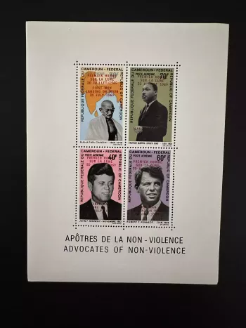 Cameroon 1969 Mi. Bl. 8 First Moon Man Gandhi Kennedy Luther King Apollo