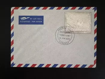 Guinée 1972 Mi. 606 FDC Silver Argent Jules Verne alunissage Espace Space