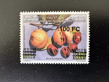 Comores 2001 Mi. 1779 100F sur 500F surchargé Plantes aromatiques Myristica