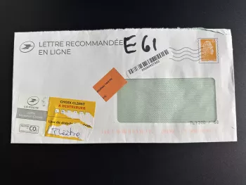 PAP Ready-to-Post France Registered Letter Marianne Engaged Line 23 x 11.5 cm