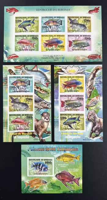 Burundi 2014 Mi. 3390-3395 Bl. 434-436 ND Fische Tanganjikasee (I)