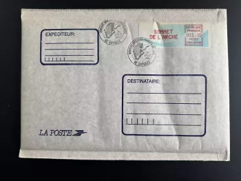 France 1989 YT 142 Vignette ATM LISA Sommet de l'Arche 11 F sur enveloppe 14.07