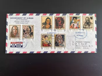 Ajman 1971 Mi. 702 - 709 B ND Registered letter Paintings Rutsch Picasso