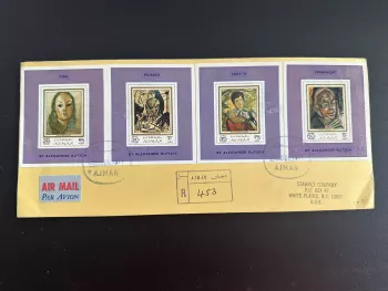 Ajman 1971 Mi. 702 - 709 (Bl.) Registered Paintings Rutsch Picasso Government