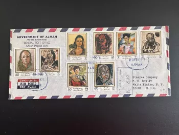Ajman 1971 Mi. 702 - 709 Registered letter Paintings Alexander Rutsch Picasso