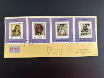Ajman 1971 Mi. 702 - 709 (Bl.) II Registered Paintings Rutsch Picasso Government