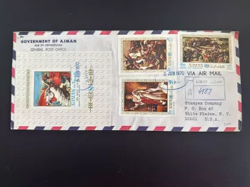 Ajman 1970 Mi. 542 - 549 Bl. 191 B ND Registered Napoleon Bonaparte Government