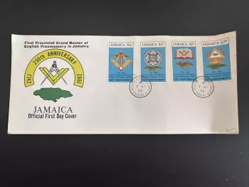 Jamaica 1992 FDC Mi. 788 - 791 franc-maçons freemasonry Master Freemasonry