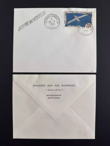 TAAF 1964 Brief "Galliéni" PA 4 Albatros Kerguelen-Archipel 23.02.1964