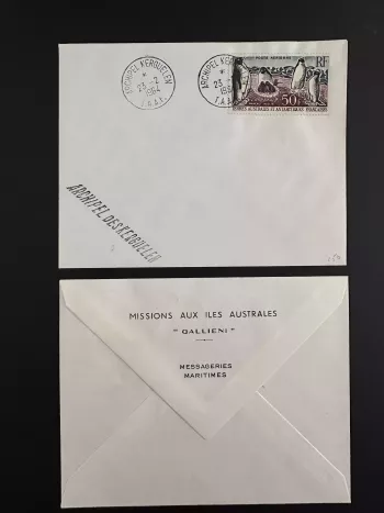 TAAF 1964 Brief "Galliéni" YT LP Nr.6 Adélie-Pinguine 23.02.1964 Kerguelen