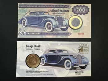 2025 Matej Gabris blister Coin medal 200 Korun Zapadlik Sberatel Delage D6-70