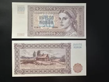 2025 Matej Gabris Gabrisnote 200 Korun Slovensko (I) UNC SPECIMEN ESSAY