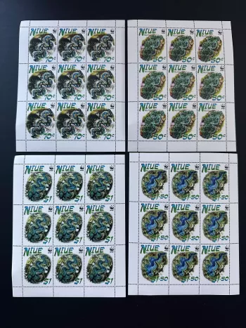 Niue 2002 Mi. 973 - 976 mini sheet WWF Marine Wildlife Small giant clam WITH