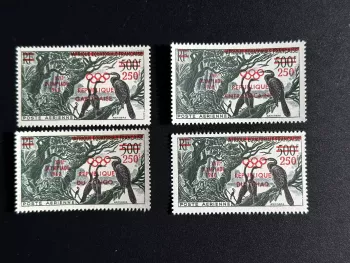 Gabun Tschad Zentralafrika Kongo 1960 4 W. Aufdruck Olympia Rom Vogel