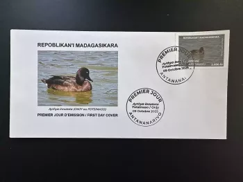 Madagascar 2024/2025 Mi.? FDC Canard Duck bird Aythya innotata