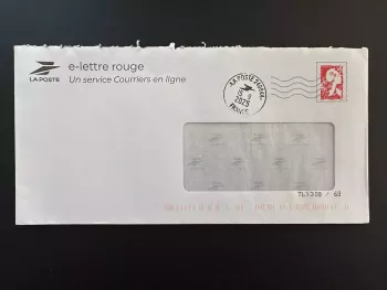 PAP Ready-to-Post France E-Letter Red Marianne de l'Avenir 23 x 11.5 cm