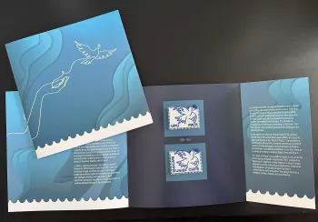 UPU UNPA UN 2025 Dove of Peace Paix Unusual Embroidery émission commune folder