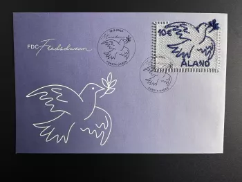 Aland 2025 Mi. ? FDC Dove Peace Paix Unusual Embroidery brodé émission commune
