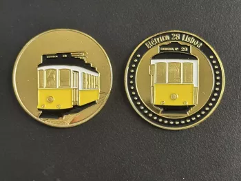 Médaille souvenir "Eletrico 28 Lisboa" en couleur