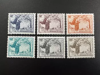 Congo 1996 YT 1012-1017 série courante definitives Femme hotte arbre