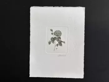 Belgique 1990 COB 2374 Epreuve d'artiste FDC Fleur Rose Adélaïde Redouté noir