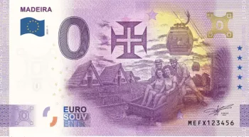 Billet touristique Souvenir 2026 Portugal Madeira (hologramme or)
