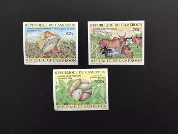 Cameroun 1984 Mi. 1066 - 1068 ND IMPERF Comice Agro-pastoral maïs agriculture