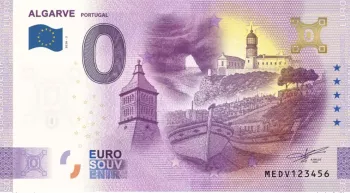 Billet touristique Souvenir 2026 Portugal Algarve (hologramme or)