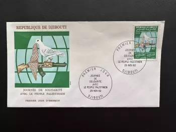 Djibouti 1982 Mi 357 FDC Journée solidarité peuple palestinien Colombe Palestine