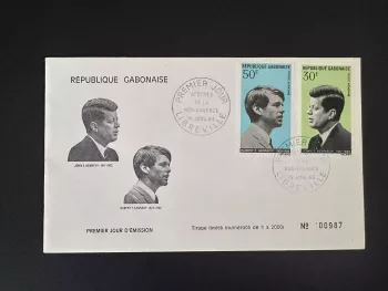Gabon 1969 YT PA 81-82 FDC Kennedy JFK Robert John Apotres Non-violence Apostles