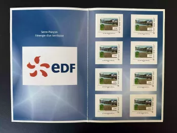 France 2010 Private Collector EDF Serre-Ponçon 8 priority stamps (back stains)