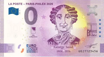 Billet touristique Souvenir 2026 France La Poste - Paris-Philex 2026 George Sand