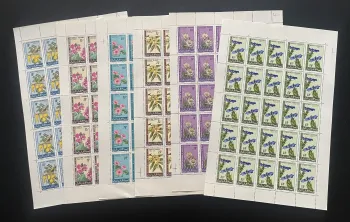 Mauritanie 1966 YT 208-213 planche fleurs Acacia Ipomoea Grewia flore