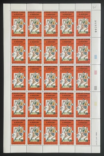 Mauritanie 1989 YT 627 planche football Coupe du Monde 1990 FIFA