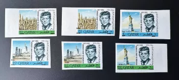 Qatar 1966 Mi. 252 - 258 ND Kennedy Memorial New York Statue Liberty Espace