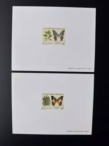 New Caledonia 1987 YT 533-534 luxury proof Butterfly Fauna Flora Fern