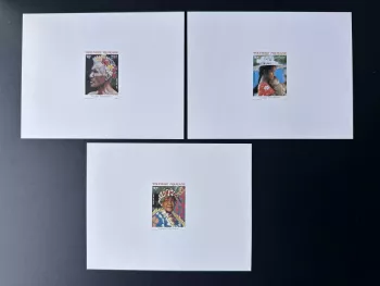 French Polynesia 1987 YT 272-274 luxury proof Polynesian Faces