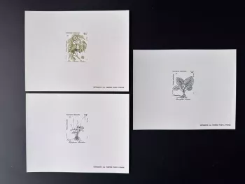 French Polynesia 1987 YT 285-287 luxury proof Flora Plantes Fleurs