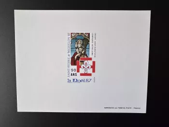Frankreich 1987 YT 483 Luxusprobe Weihnachten Hl. Christoph Religion Pfadfinder